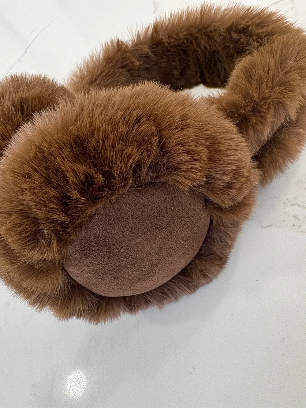 Brown Faux Fur & Suede Plush Earmuffs